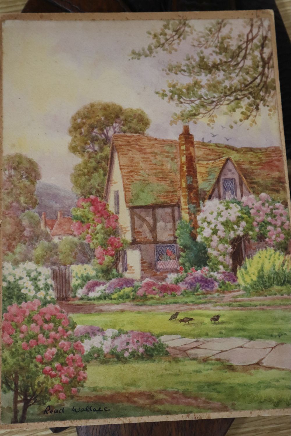 R. A. Stone (20th century), Rock Garden and Lost, signed, watercolour and four other small unframed watercolour drawings,